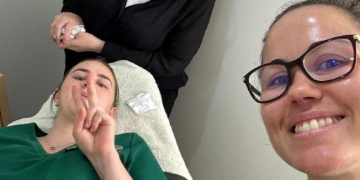 image of a girl and dentist for teeth extraction